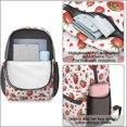thumbnail image 4 of Strawberry and Heart White Pattern 17" Waterproof Oxford School Backpacks for Teens, S-Shape Padded Straps, for School, Travel, Hiking, Camping, 4 of 5