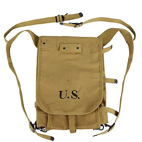 Khaki OLEADER WWII US Army M1928 Haversack Bushcraft Gear Heavy Weight Field Bag Military Backpack Canvas