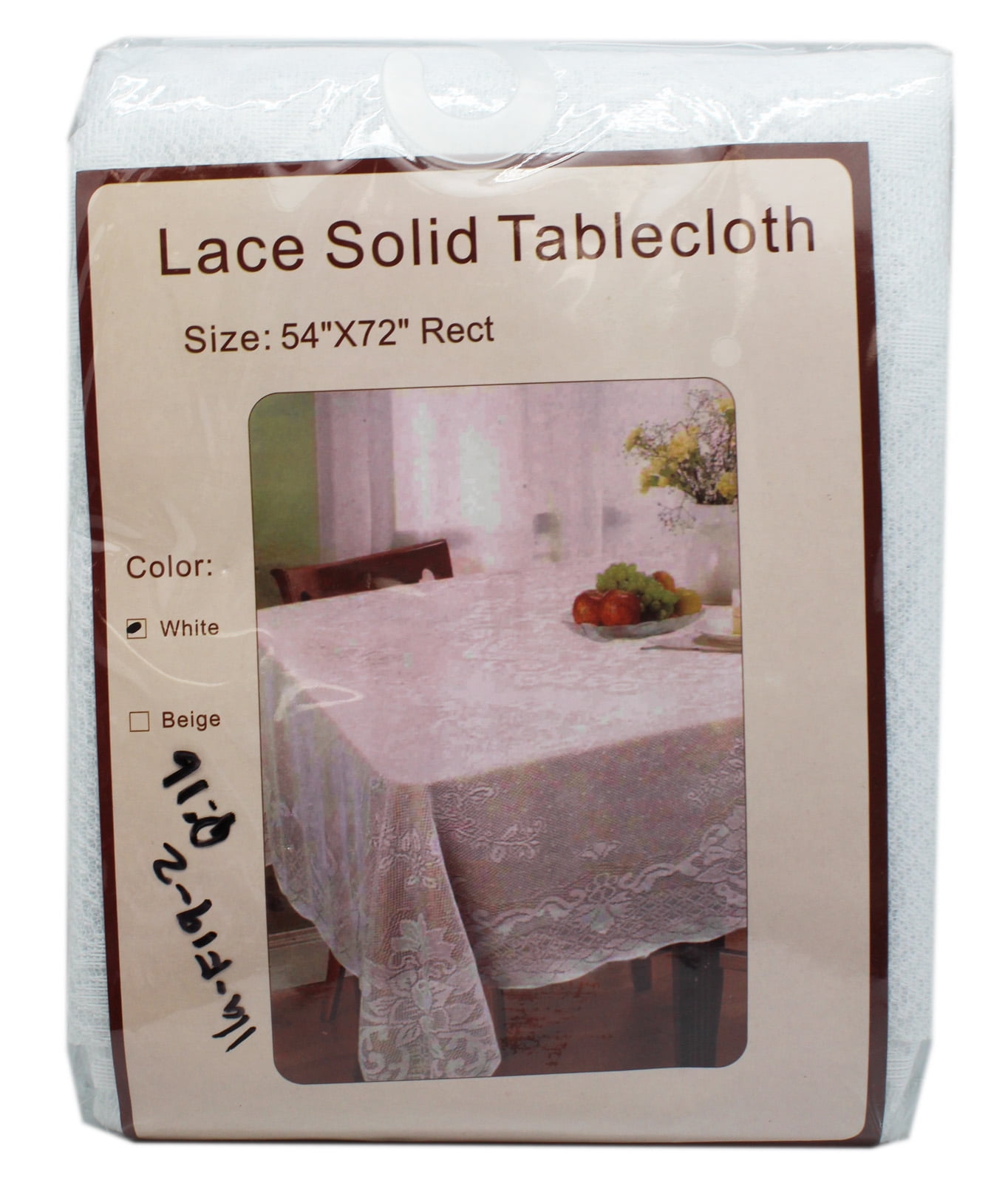 White Colored Lace Solid Tablecloth