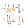 thumbnail image 3 of Juego De 9 Pares De Pendientes De Aro Para Mujeres Y Niñas, Pendientes De Aro De Estrella De Mariposa Con Abalorios Colgantes Methold AP006378-01, 3 of 6