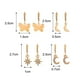 thumbnail image 3 of Juego De 9 Pares De Pendientes De Aro Para Mujeres Y Niñas, Pendientes De Aro De Estrella De Mariposa Con Abalorios Colgantes Moyic AP006378-01, 3 of 6