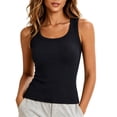 thumbnail image 3 of Aboser Womens Basic Tank Tops Ribbed Knit Undershirt Summer Casual Sleeveless Shirts Soft Square Neck Tanks Stretch Slimming Layering Tees, 3 of 8