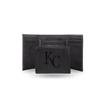 Kansas City Royals Laser Engraved Black Trifold Wallet