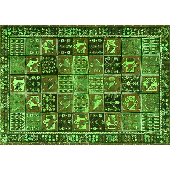 Ahgly Company Indoor Rectangle Persian Green Traditional Area Rugs, 5' x 7'