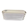 thumbnail image 1 of Caja para dumplings con tapa de cuatro capas para aperitivos, sushi, verduras, carne y pescado, apilable blanco crema, 1 of 9