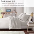 thumbnail image 3 of JERFIT Jersey Knit Twin Sheet Set, 3-Piece All Season Soft Bed Sheets, Grey, 3 of 10