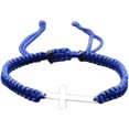thumbnail image 1 of BLING Pulsera de protección de Hilo Rojo Negro Cruz Trenzada Hecha a Mano Acero Inoxidable Lado Fe Esperanza Bendito Envoltura Brazalete joyería religiosa, 1 of 4