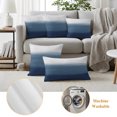 thumbnail image 5 of Outdoor Pillow Covers 18x18 Set of 2, Navy Blue Ombre Waterproof Patio Throw Pillow Covers for Couch Sofa Chair, Modern Abstract Art Texture Decorative Pillowcases for Throw Pillows, 5 of 9