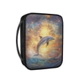 thumbnail image 2 of FKELYI Bohemian Floral Dolphin Print Bible Cover for Women Men Faux Leather Bible Carrier Book Carrying Case Church Bible Bag Scripture Protector for Prayer Study, 2 of 6