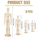 thumbnail image 3 of 9 Piezas Modelo de Maniquí de Artista Maniquí de Madera Dibujo Modelo de Figura Móvil con Soporte Maniquí Articulado Flexible, 3 of 5