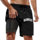 thumbnail image 1 of Bañador para hombre con forro compresivo - Pantalón corto tipo board short, cintura elástica - 95 % poliéster, tallas S-XXXXXL para playa/deporte, 1 of 4