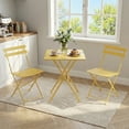thumbnail image 3 of Easy Setup 3-Piece Metal Bistro Furniture Set, Collapsible Patio Table and Chairs Suitable for Garden, Lawn and Balcony Relaxation, 3 of 8