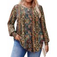 thumbnail image 5 of Weardear Womens Plus Size Tops Long Sleeve Shirts Crew Neck Flowy Tunic Top, 5 of 6