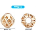 thumbnail image 2 of 100pcs 6mm Gold Plated Brass Hollow Beads Filigree Hollow Ball Metal Spacer Beads for DIY Necklace Charm Bracelet Jewelry Making, 2 of 8