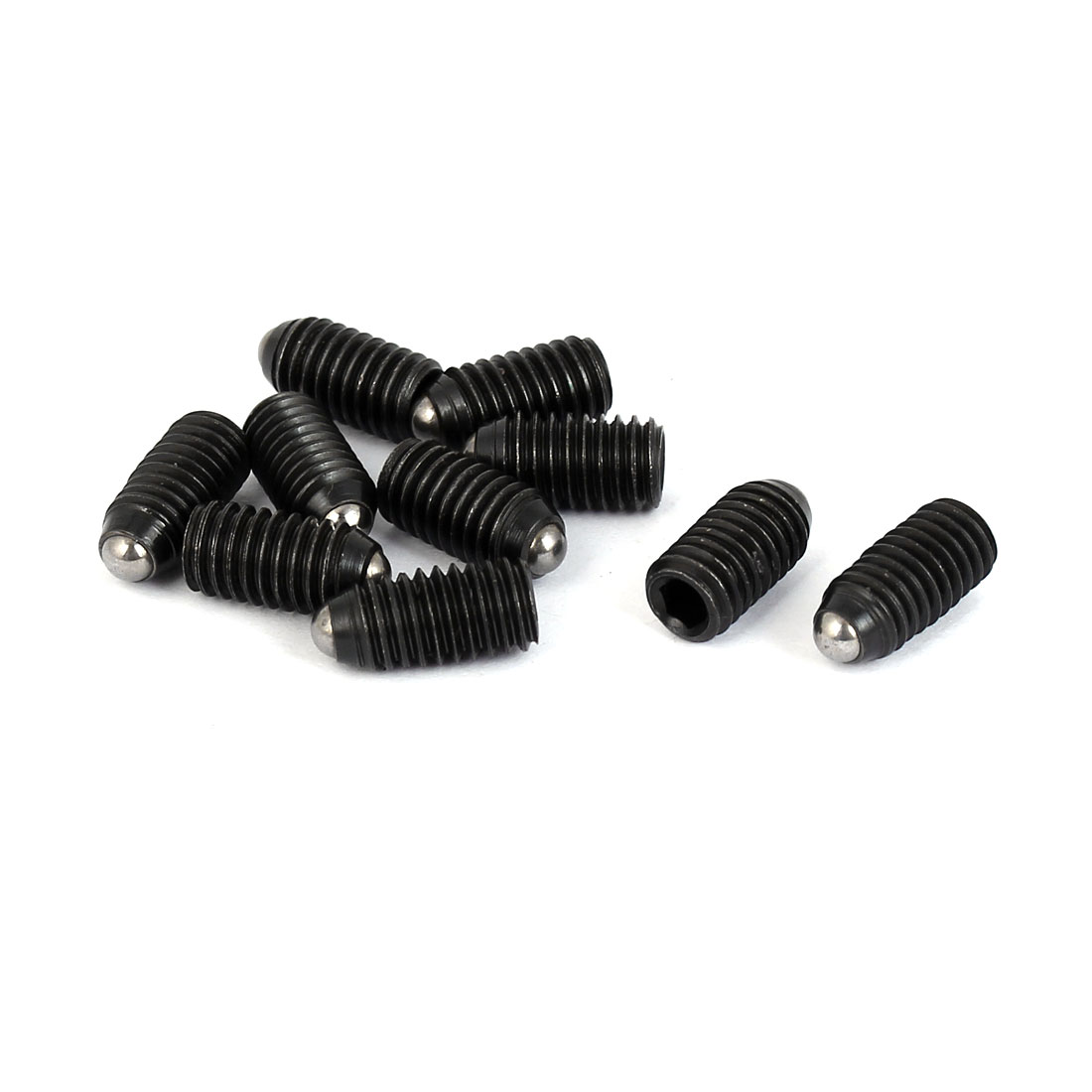 Uxcell M6 x 10mm Hex Socket Drive Spring Ball Plunger Screw Black (10