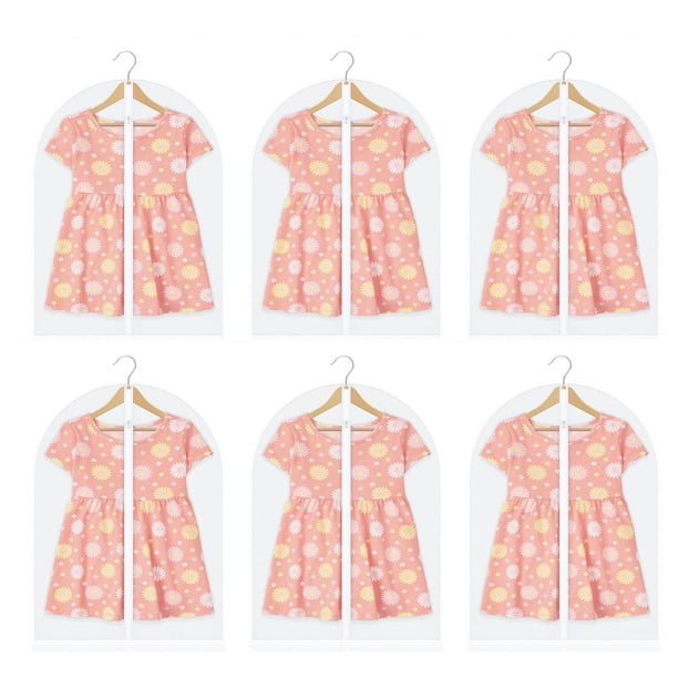 Bolsas para ropa Laklulu para colgar ropa, 6 piezas, bolsa transparente para ropa, bolsa para traje a prueba de polvo, fundas para ropa con cremallera para guardar en el armario y viajar