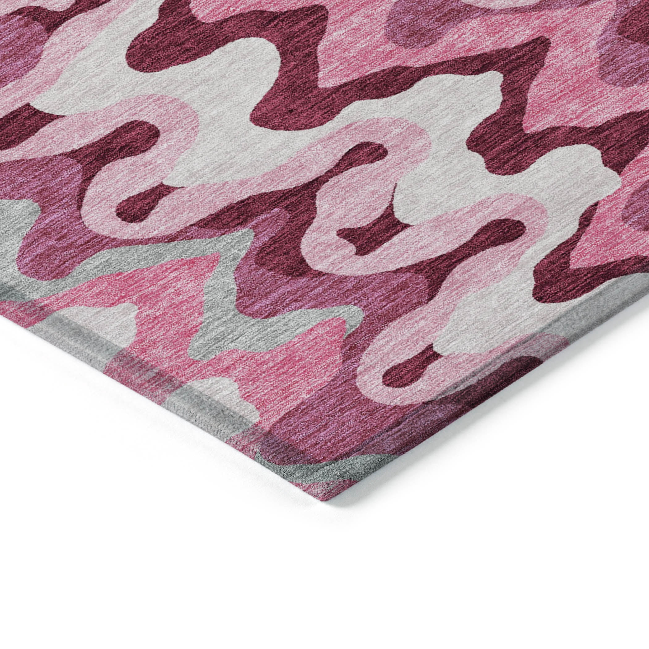 Addison Rugs Chantille Indoor/Outdoor Transitional Waves Blush Washable Rectangle Rug, 9' x 12'