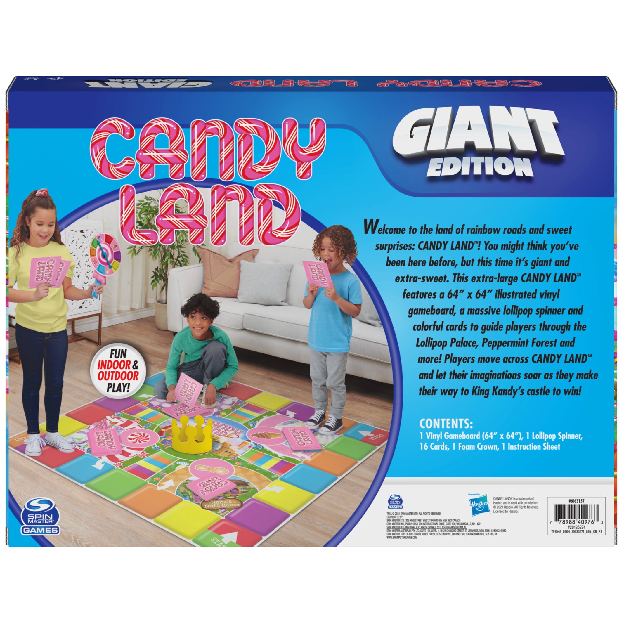 Spin Master Games, Candy Land Giant Edition Board Game, for Ages 4 and up
