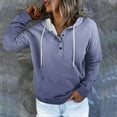 thumbnail image 2 of Long Sleeve Shirts for Women Black Tops Clearance Under $10 Print Gradient Loose Long Sleeve Button Hoodie Sweater, 2 of 5
