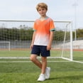 thumbnail image 5 of Avtoify Summer Girls Short Sleeve Round-Neck Shirts Dry Breathable Short Sleeve Top Matching Shorts 2 Piece Unisex Soccer Outfit for Kids Aged 5-14 Daily Attire, 5 of 8