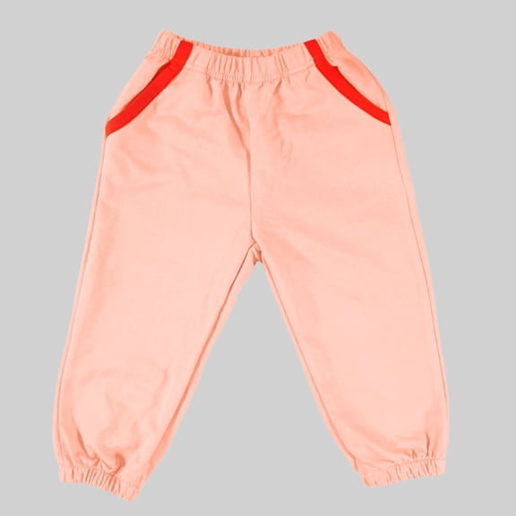 NAISIBABY Girls Sweatpants 6 T, Cotton Prints Elastic Waist Active Fit with Pockets Casual Jogger Pants Pink(2-10T)