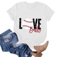 thumbnail image 4 of Trendfront Womens Baseball Love Graphic T Shirts Crewneck Short Sleeve Sports Heart Print Casual Summer Tee Tops, 4 of 4