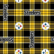 NFL Pittsburgh Steelers 58" 100% Polyester Fleece Sports Logo Fabric By the Yard, Yellow and Black