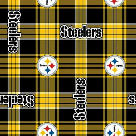 NFL Pittsburgh Steelers 58" 100% Polyester Fleece Sports Logo Fabric By the Yard, Yellow and Black
