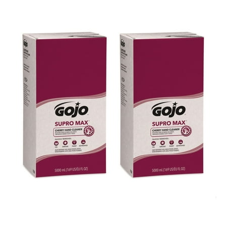 GOJO Industries 7582-02 SUPRO MAX 5,000 milliliter Heavy Duty Hand Cleaner Refill for GOJO PRO TDX Touch-Free Dispenser - Cherry Scent (2/Carton)