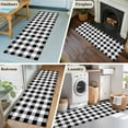thumbnail image 6 of Vintage Farmhouse 2'x6' Runner Rug, Black and White Checkered Washable Non-Slip Area Rugs for Hallway Kitchen Floor Bedroom Entryway, Laundry Carpet Decoration Indoor Mat, 6 of 9