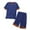 Dark Blue., variant on Akafmk Men's Short Sleeve Pajama Sets,Cotton Pajamas for Men Set,Short Sleeve Sleep Tee and Sleepwear Shorts 2 Piece Loungewear Set Soft Comfy Nightwear
