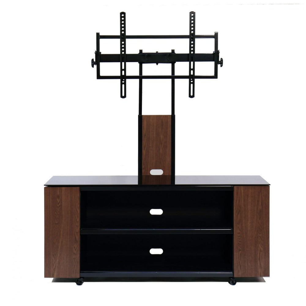 Versatile TV Stand with Mount & Multimedia Storage Up to 90" TV. Caster & adjustable