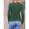 thumbnail image 3 of Weardear 3 Pack Maternity Shirts Long Sleeve Side Ruched Pregnancy Workout Tops with Thumb Hole Casual Crew Neck Tshirts for Women, 3 of 6