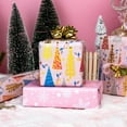thumbnail image 6 of HOMERAL Christmas Wrapping Paper Roll - Pink Gift Wrap with Christmas Trees, Branches, Snowflakes - Perfect for Christmas - 17 Inch X 33 Feet, 6 of 7