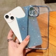 thumbnail image 3 of Compatible for iPhone 14 Luxury Glitter Plating Clear Case, Cute Bling Sparkly Shiny Case for Women Girls Soft TPU Shockproof Camera Protective Back Cover Electroplated Case - Light Blue, 3 of 10