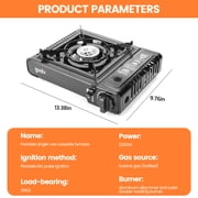 GVDV Portable Camping Stove, 1 Burner Butane Gas Stove with Updated Carrying Case
