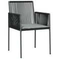 thumbnail image 3 of vidaXL 3 Piece Garden Dining Set with Cushions Black Poly Rattan and Steel, 3 of 5
