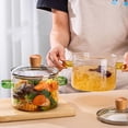 thumbnail image 3 of Glass Saucepan, 1.5L/54OZ Heat-resistant Glass Cooking Pot, Glass Stovetop Pot and Pan with Lid, Glass Cookware Set Cooktop Safe for Pasta Noodle, Soup, Milk, Baby Food (1500ML/54OZ), 3 of 7
