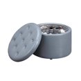 thumbnail image 2 of Convenience Concepts Pouf Designs4Comfort Chaussure Ronde en Simili Cuir Gris, 2 of 7