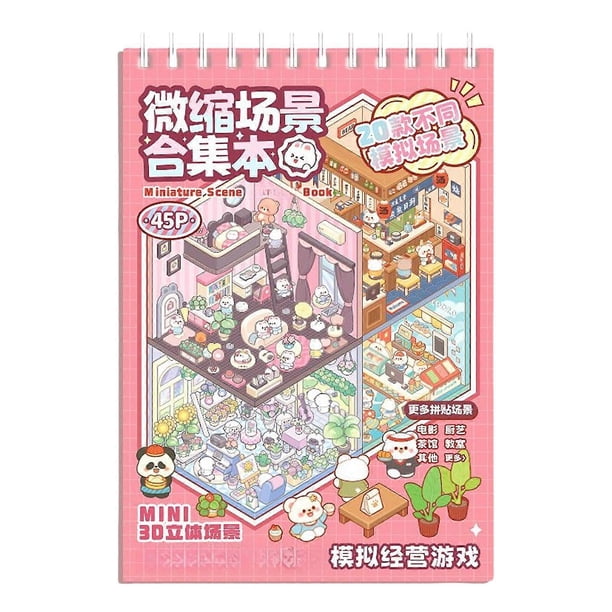 20 in 1 Aesthetic Sticker 3D Scene Sticker Book Cartoon Landscape Sticker Book Decorative Sticker Book