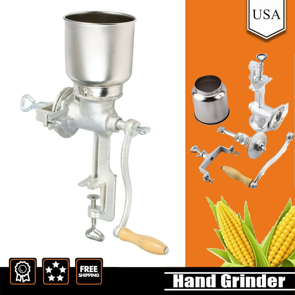 Tall Cast Iron Mill Grinder Hand Crank Manual Grains Oats Corn Wheat Coffee Nuts