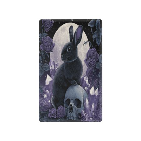 Mystical Moonlit Rabbit Art Print Decorative Wall Plate, Flame Retardant PC Plastic Light Switch & Outlet Cover with Mounting Screws Fits Blank Unused Outlet
