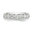 thumbnail image 4 of 14K White Gold Ring Band Wedding Diamond Round 7-Stone Channel , Size 9, 4 of 6