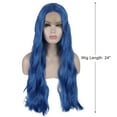 thumbnail image 2 of Unique Bargains Lace Front Wigs Long Fluffy Curly Wavy for women Blue 24" with Wig Cap, 2 of 8