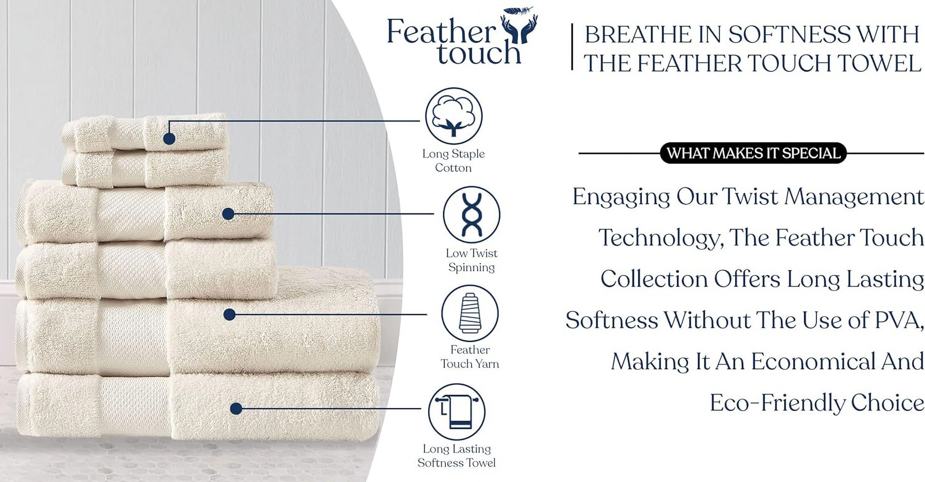 Delara 10-Piece Organic Cotton Towel Set, 650 GSM , Quick Dry & Ultra-Absorbent, GOTS & OEKO-TEX Certified, Ivory