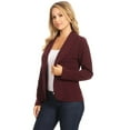 thumbnail image 3 of Women's Casual Office Work Long Sleeve Open Front Blazer Jacket, 3 of 5