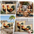 thumbnail image 5 of Farmhouse Rooster Outdoor Waterproof Pillow Covers, Retro Country Watercolor Animal Decorative Square Throw Pillowcase Sofa Cushion Sham for Patio/Couch/Chair, 16"x16" 2 Pack, 5 of 8
