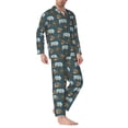 thumbnail image 2 of Yiaed Miniature Ship In Bottle Print Men’s Pajamas Set - Long Sleeve Button Down Sleep Shirt and Pajama Bottoms Sleepwear Set Mens Pjs Sets Men's Pajama Bottoms-X-Large, 2 of 7