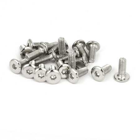 Nickel Cremone Bolt - Uxcell M6x15mm Nickel Plated Hex Socket Head Furniture Bolts Connector Fastener (20-pack)