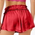 thumbnail image 4 of SEMPAI Women Satin Pajama Shorts Y2k Frill Elastic Waist Loose Fit Sleep Pj Shorts Comfy Ruffle Pajama Bottoms Loungewear, 4 of 4